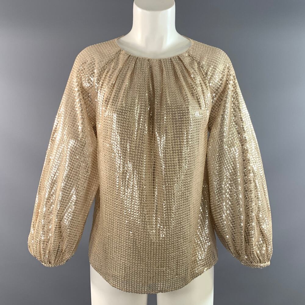 DEREK LAM Size 4 Gold Tan  Dress Top